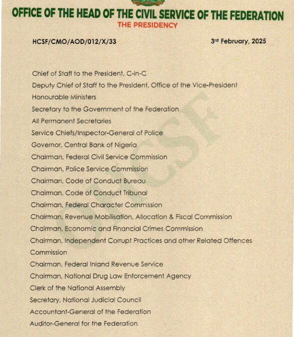 DEPLOYMENT OF PERMANENT SECRETARIES | 3RD FEBRUARY 2025 | DIDI E. WALSON-JACK