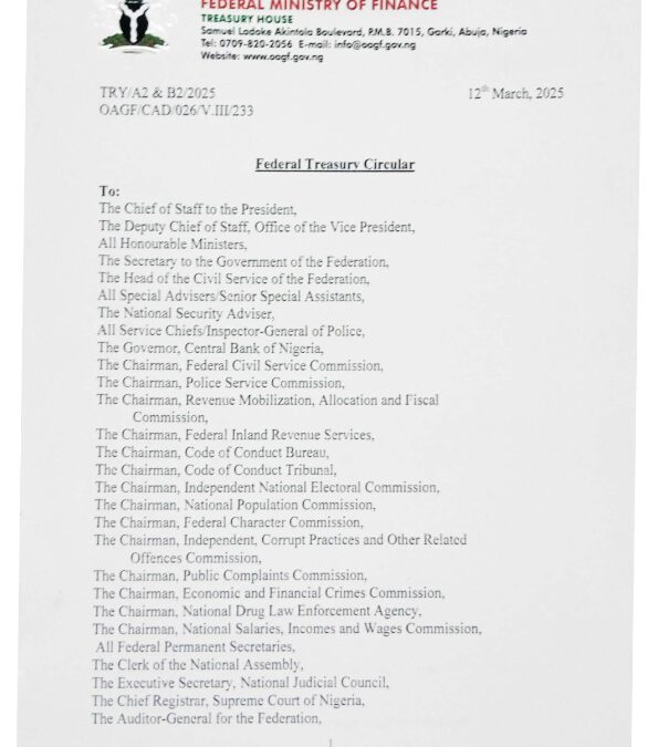 OPERATION OF YEAR 2025 ANNUAL GENERAL IMPREST WARRANT | 12TH MARCH 2025 | SHAMSELDEEN B. OGUNJIMI