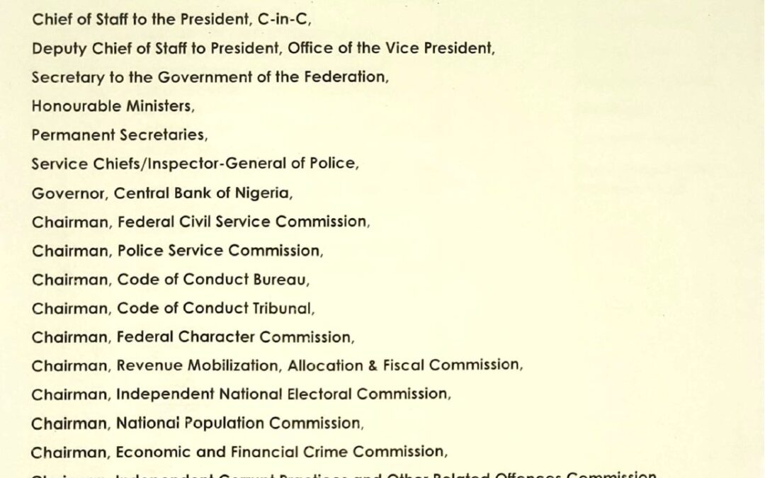 COMMENCEMENT OF THE PROCESS OF APPOINTMENT OF PERMANENT SECRETARIES TO FILL THE EXISTING AND IMPENDING VACANCIES IN IMO STATE, FCT AND THREE NEW ROTATIONAL ZONAL VACANCIES | 14TH AUGUST 2025 | FATIMA SUGRA T MAHMOOD