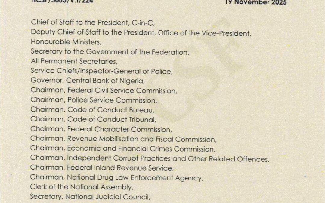 REDEPLOYMENT OF SERVING PERMANENT SECRETARIES | DIDI ESTHER WALSON-JACK | 19TH NOVEMBER 2025